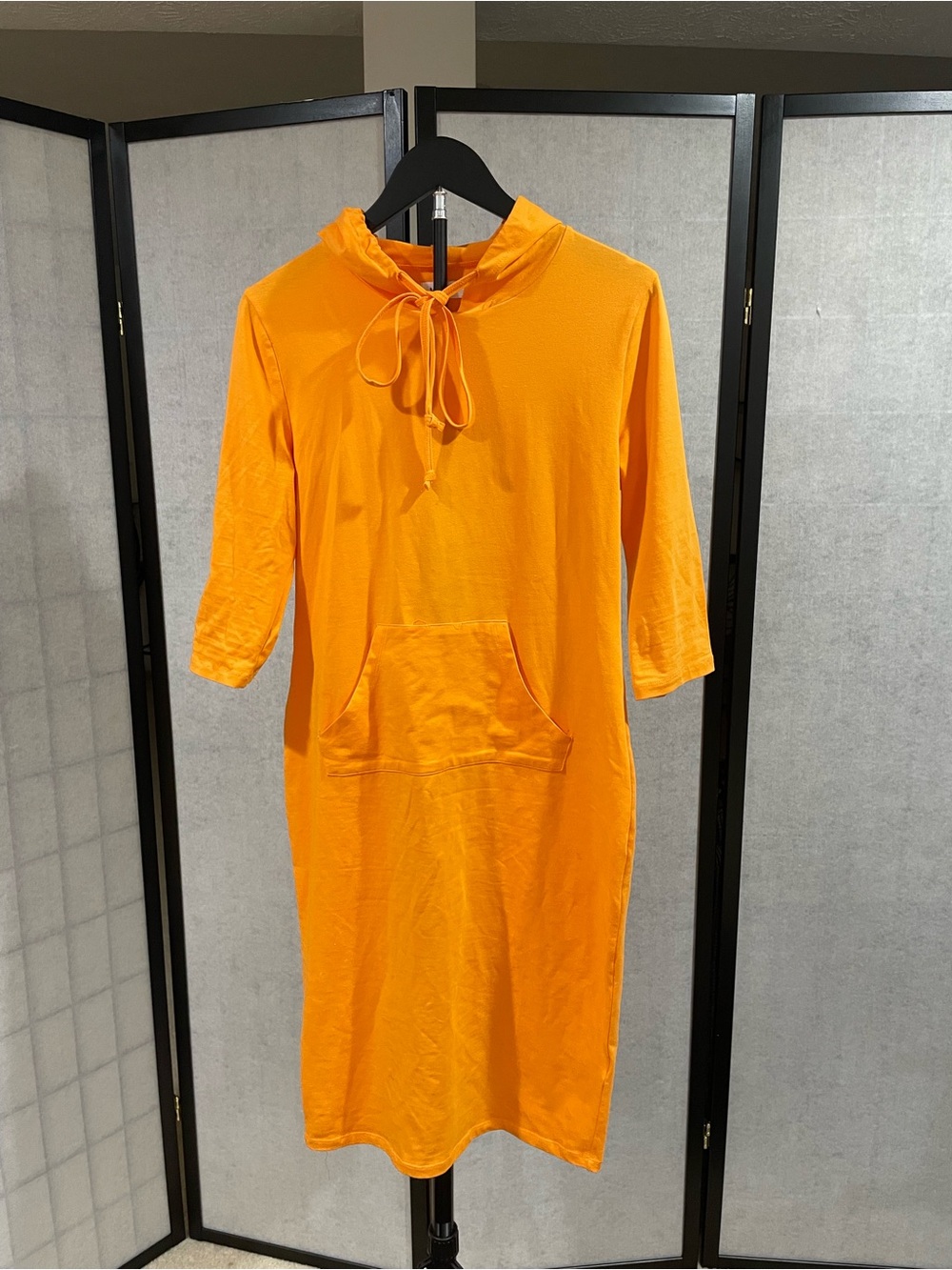 Hooded Midi Dress in Vibrant Orange